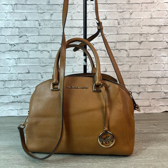 Michael Kors Handbags - Michael Michael Kors Maxine medium pebbled leather dome satchel
